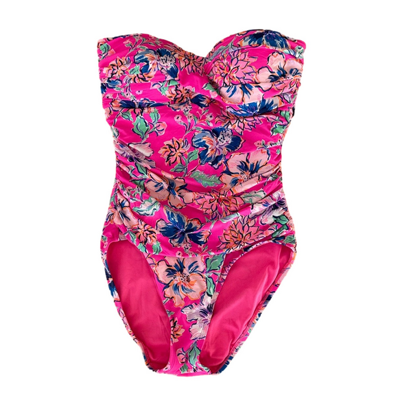 Lilly Pulitzer Flamenco Floral strapless bathing suit - sz 6 - Picture 2 of 7
